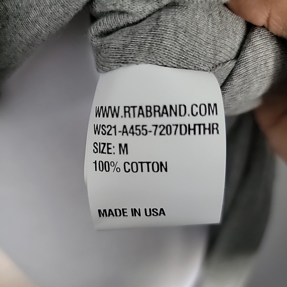RtA REVOLVE Cropped Sweater Sz M Gray Long Sleeve Twist Front Top 100 % Cotton - Picture 5 of 5